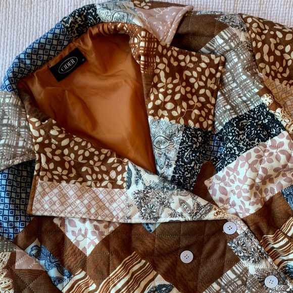 Cider Patchwork Brown Blazer Jacket - Picture 6 of 16